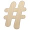 Hashtag Number Sign Unfinished Wood Shape Piece Cutout for DIY Craft Projects